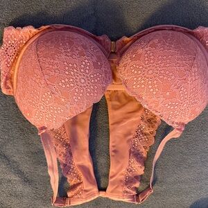 PINK Victoria's Secret Lace Push-Up Bra in Blush